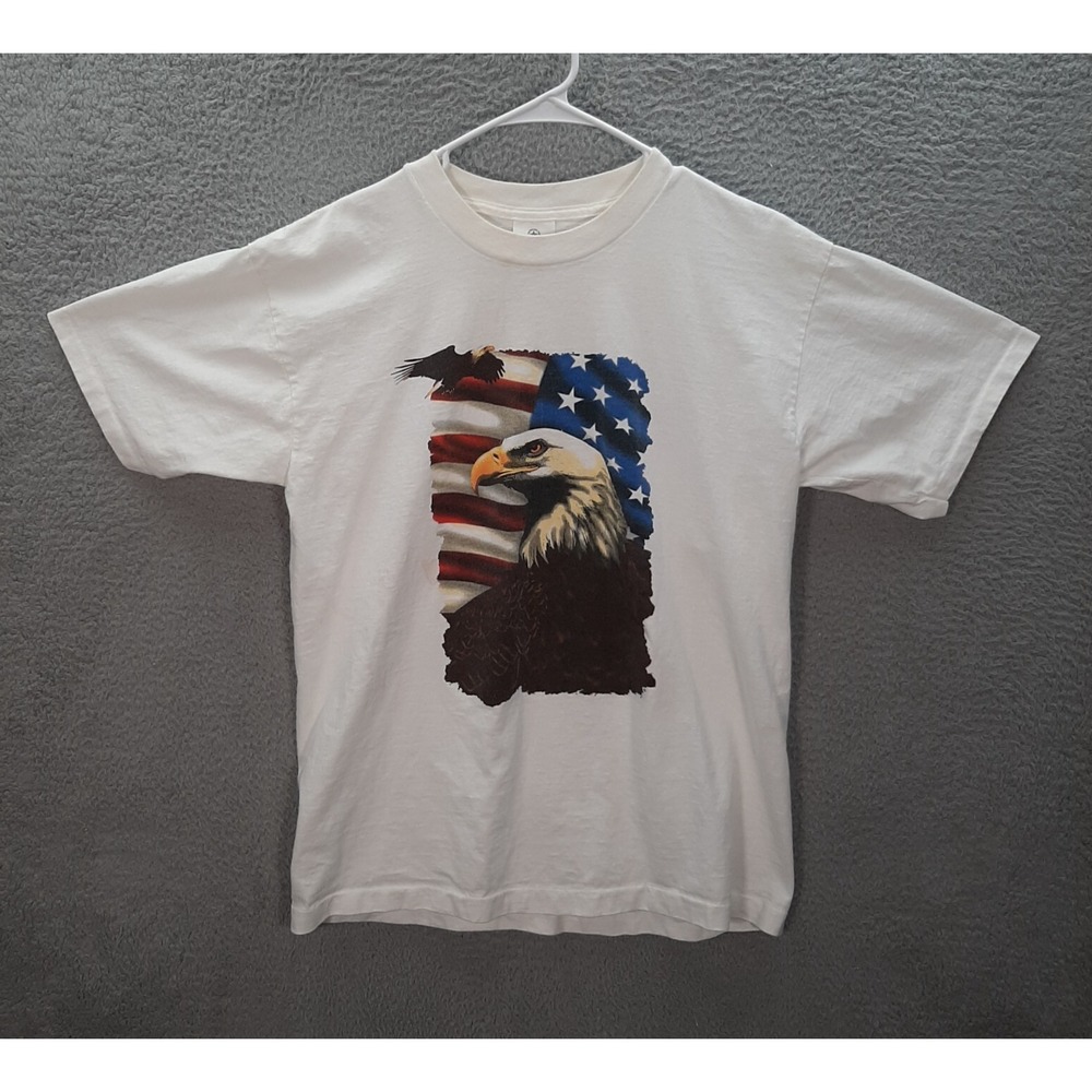 Vintage Alore Shirt Adult Large White Single Stitch Nature Wildlife Grunge 1990s